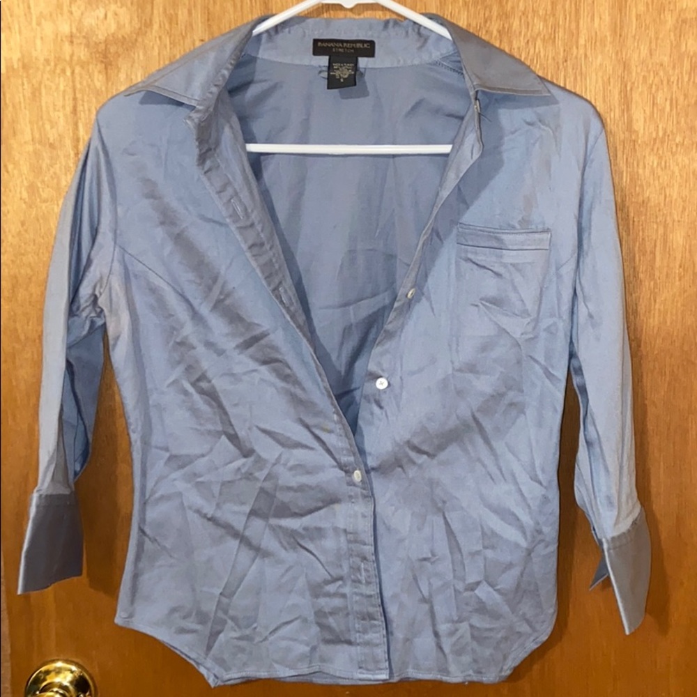 Quarter Length Sleeve Button Down Shirt